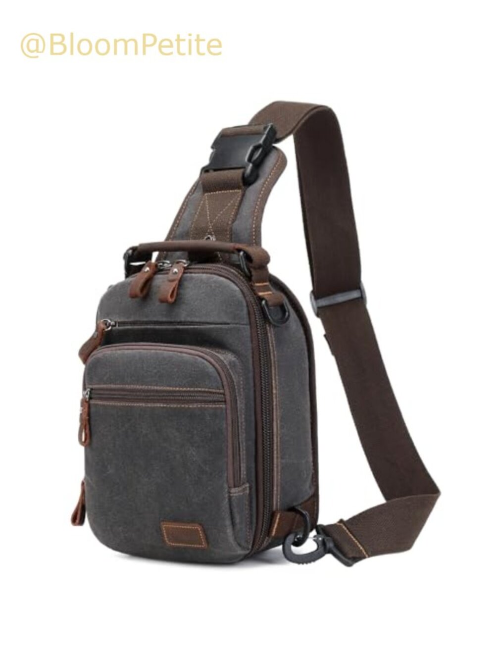 Waxed Canvas Sling Bag Crossbody Chest Bag Water Resistant Shoulder Bag